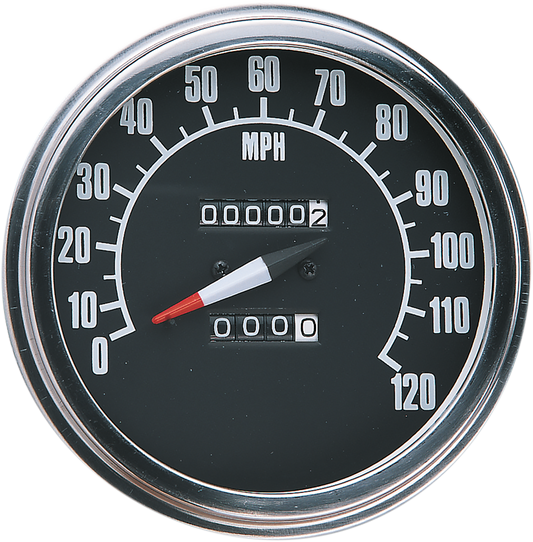 DRAG SPECIALTIES 5" FL-Style 2240:60 Speedometer with Reed Switch - '68-'84 Black Face 74584M