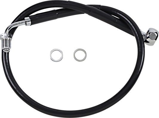 DRAG SPECIALTIES Brake Line - Front (Upper) - Black 618601-BLK