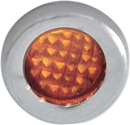 DRAG SPECIALTIES Snap-In Indicator Light - Amber - Stainless Steel Bezel 162609