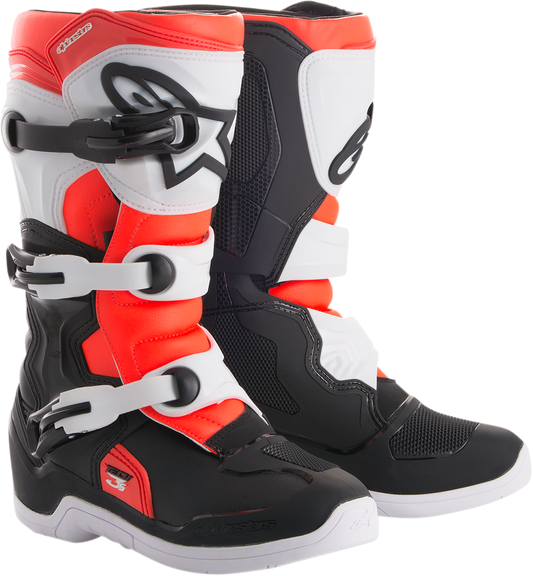 ALPINESTARS Tech 3S Boots - Black/White/Fluorescent Red - US 7 2014018-1231-7