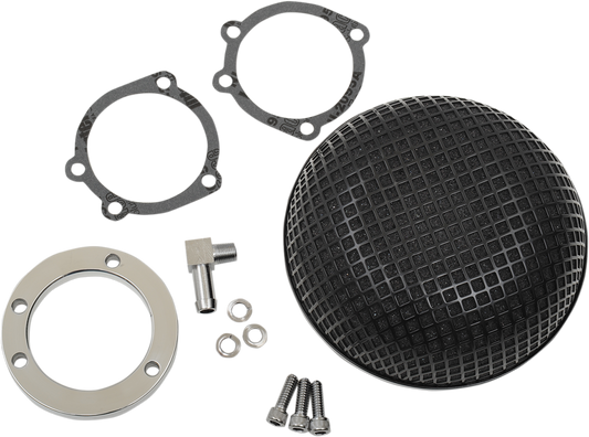 DRAG SPECIALTIES Bob Air Cleaner - Black - CV/Delphi 14-0110CVSB