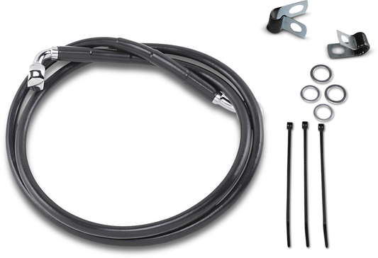 DRAG SPECIALTIES Brake Line - Front - Black 640113-BLK