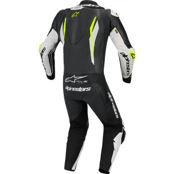 ALPINESTARS GP Tech v5 1-Piece Leather Suit - Black/White/Yellow Fluo - US 40 / EU 50 3150226-125-50
