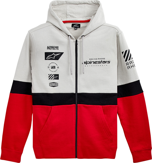 IN STOCK ALPINESTARS Position Zip Hoodie - Silver/Black/Red - XL 1212530221096XL
