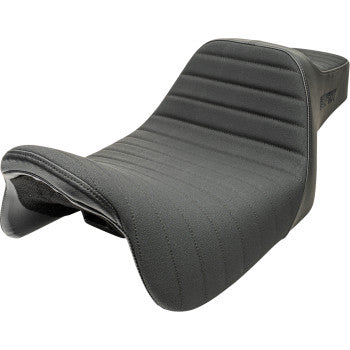 SLYFOX Highnoon Seat - Vinyl - Classic Stitch - Black Logo - FLH/FLT '08-'24 4710A-SlyFox