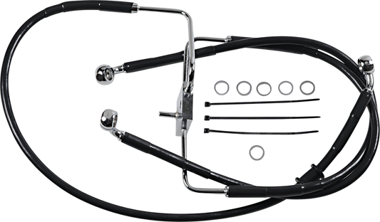 DRAG SPECIALTIES Brake Line - +10" - Black - XL 618566-10BLK