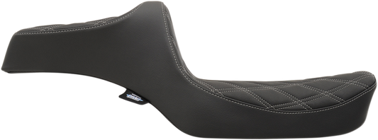 DRAG SPECIALTIES Predator III Seat - Double Diamond - Silver Stitching NO RUBBER BUMPERS 0804-0733