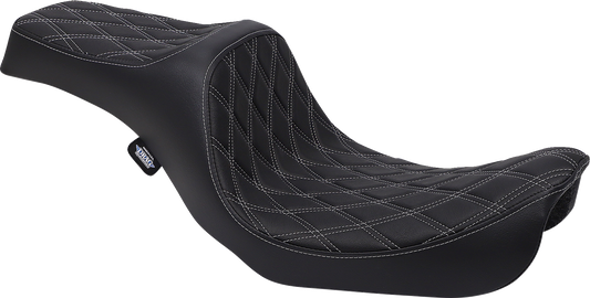 DRAG SPECIALTIES Predator III Seat - Double Diamond - Silver Stitching 0803-0603