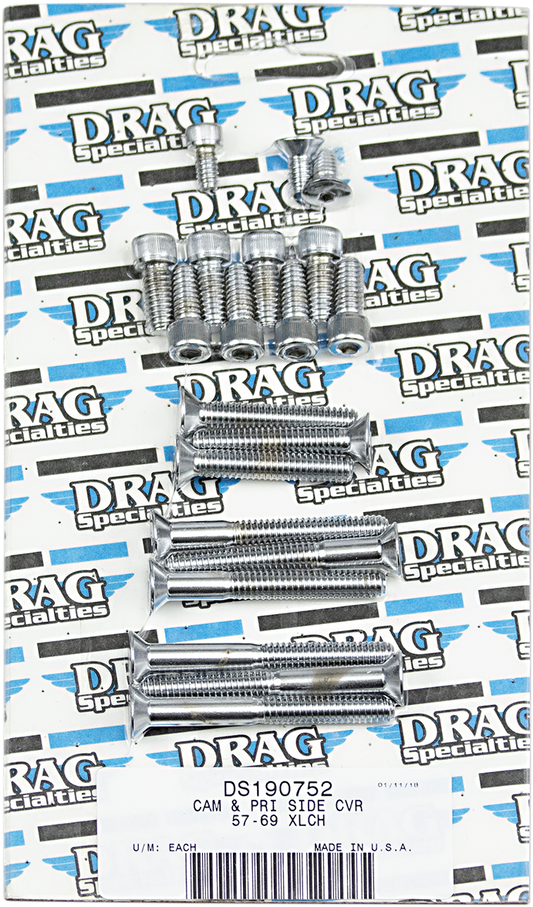 DRAG SPECIALTIES Socket Head Side Cover Bolts - Chrome - XL '57-'69 MK177