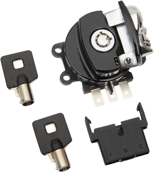 DRAG SPECIALTIES Ignition Switch - Skull - Black 21-0209GBSKD
