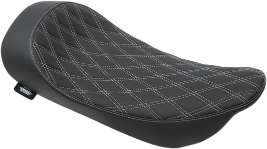 DRAG SPECIALTIES Low Solo Seat - Double Diamond - Silver Stitch 0801-1156