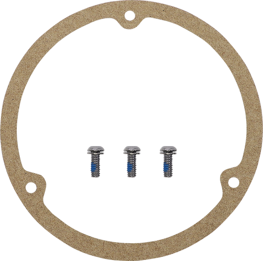 DRAG SPECIALTIES Live to Ride Derby Cover - 3 Hole - Chrome 33-0010CA