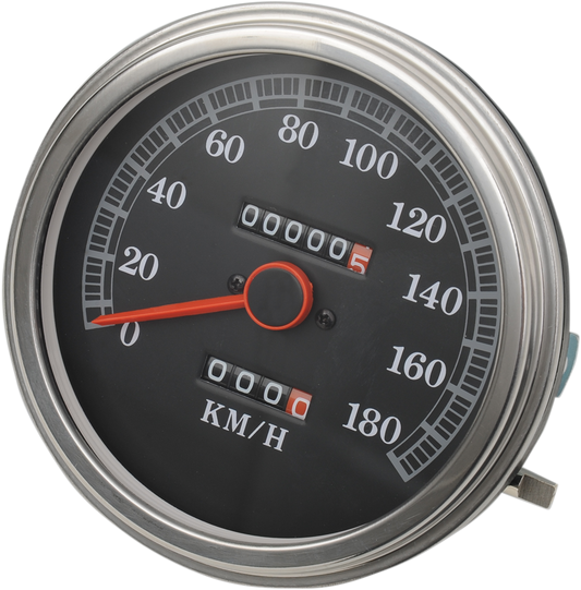 DRAG SPECIALTIES 5" KPH FL-Style 2:1 Speedometer - '89-'95 Black Face 72422KMX