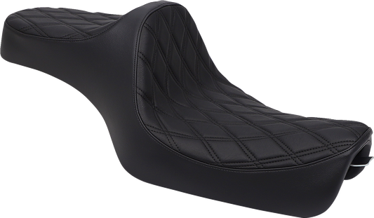 DRAG SPECIALTIES Predator III Seat - Double Diamond - Black Stitching - '04-'22 XL NO RUBBER BUMPERS 0804-0729