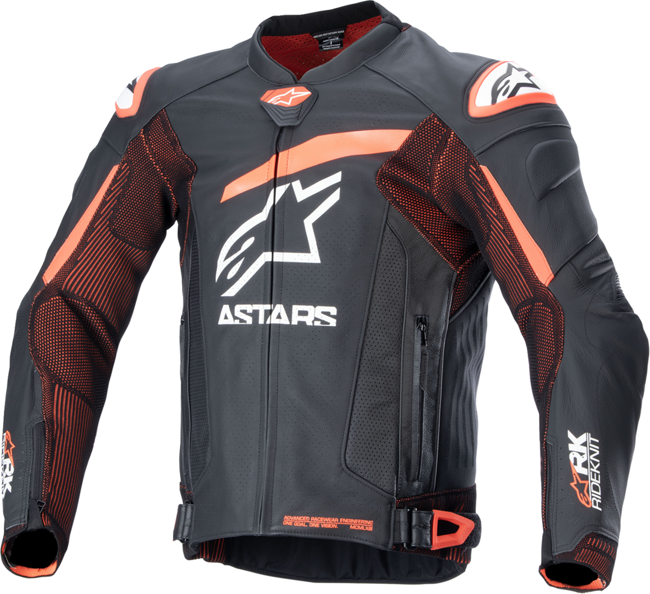 ALPINESTARS GP Plus R v4 Rideknit® Leather Jacket - Black/Red Fluo/White - 60 3100324-1321-60
