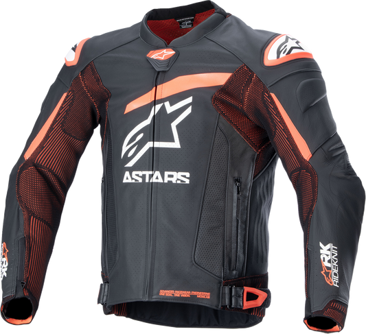ALPINESTARS GP Plus R v4 Rideknit® Leather Jacket - Black/Red Fluo/White - 52 3100324-1321-52