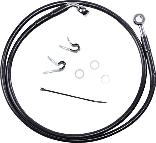 DRAG SPECIALTIES Brake Line - Front - Black - +8" - '04-'10 XL 660313-8BLK