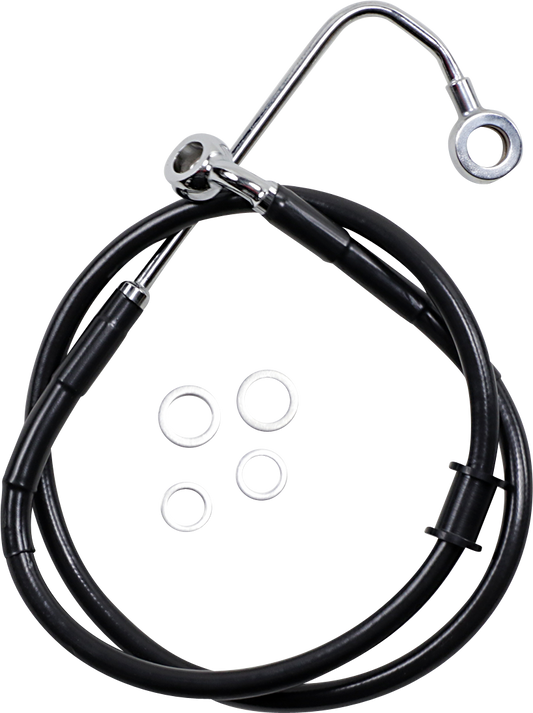 DRAG SPECIALTIES Brake Line - +2" - Black - '15-'17 Softail 618300-2BLK