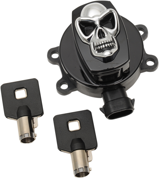 DRAG SPECIALTIES Ignition Switch - Skull - Black E21-0214GBSKD
