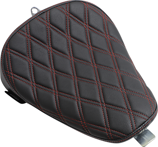 DRAG SPECIALTIES Bobber Solo Seat - Double Diamond - Red Stitch - '10-'22 XL 0804-0741