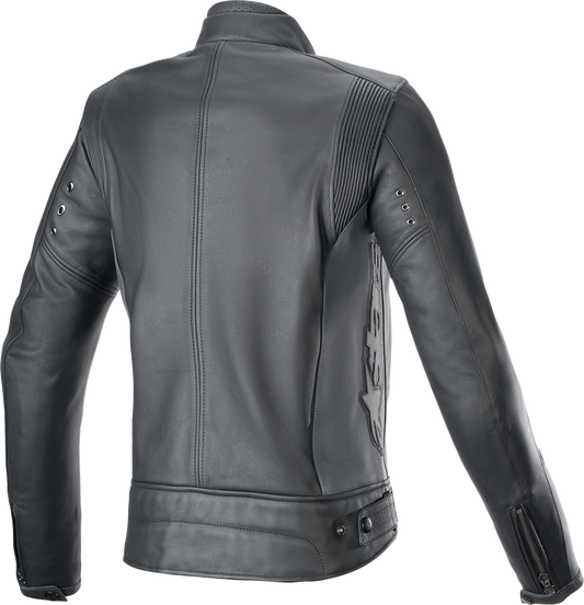 ALPINESTARS Stella Dyno Leather Jacket - Black Tar Gray/Dark Gray - Small 3113924-1296-S