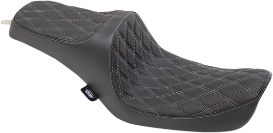 DRAG SPECIALTIES Predator III Seat - Double Diamond - Silver Stitching 0803-0653
