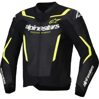 ALPINESTARS GP Force v2 Airflow Leather Jacket - Black/Yellow Fluo - US 40 / EU 50 3100326-155-50