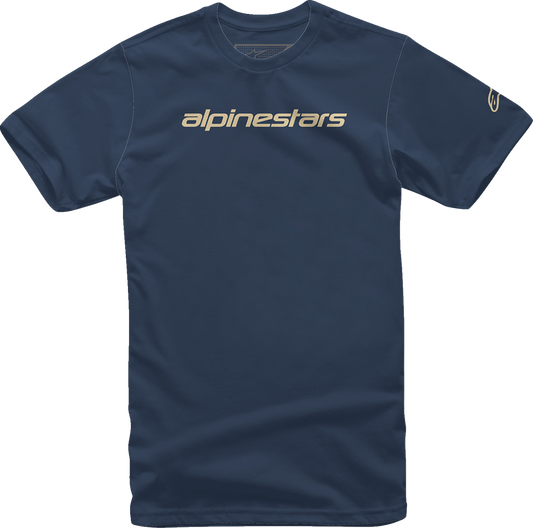 ALPINESTARS Linear Wordmark T-Shirt - Navy/Stone - Large 1212720207128L