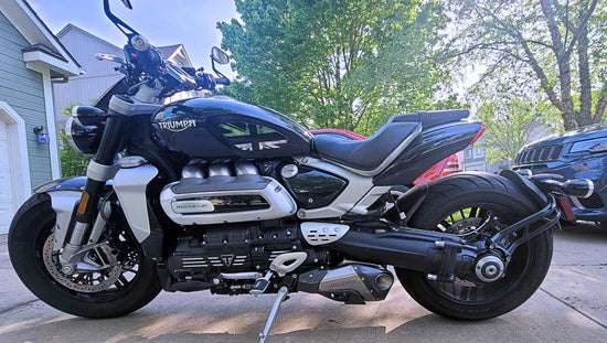 IN STOCK Vandemon Triumph Rocket 3R & GT 2500 2019-25 Titanium Bimodal Stealth Titanium Slip-On Mufflers TRIUMROCKET3O2MUFA VA-152