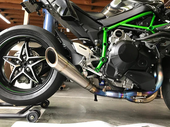 Vandemon  Brushed Titanium Exhaust System Ninja H2 & H2R 2015-25 KAWAH2TICSBRUEXHD