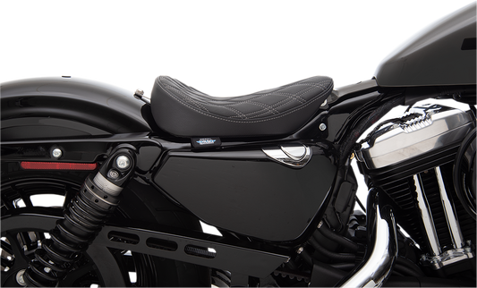 DRAG SPECIALTIES Bobber Solo Seat - Double Diamond - Silver Stitch - '10-'22 XL 0804-0740