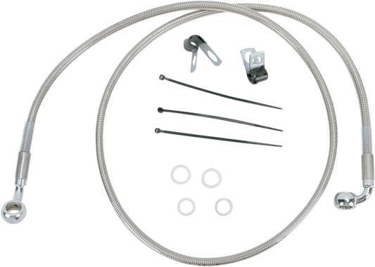 DRAG SPECIALTIES Brake Line - Front - +10" - Stainless Steel 640110-10