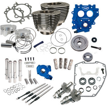 S&S Cycle 100" Power Package Performance Kit - Gear Drive - Black  99-06 BT 4in Bore Power Pack - Wrinkle 330-0665