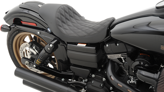 DRAG SPECIALTIES Seat - 3/4 Low Solo - Diamond Stitch - Black 0803-0543