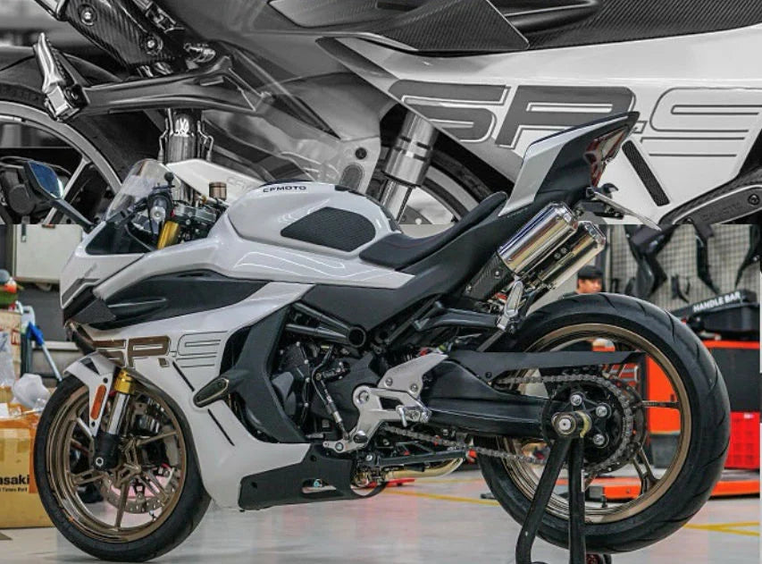 IN STOCK Vandemon CFMOTO single-sided swingarm  450SR-S 2023-2025 Stainless Steel / Titanium High Mount Exhaust System CFMOTO450SRSHMEXHC