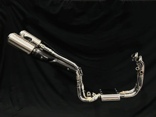 IN STOCK Vandemon CFMOTO 450SR-S 2023-2024  Stainless Steel / Titanium High Mount Exhaust System CFMOTO450SRSHMEXHC