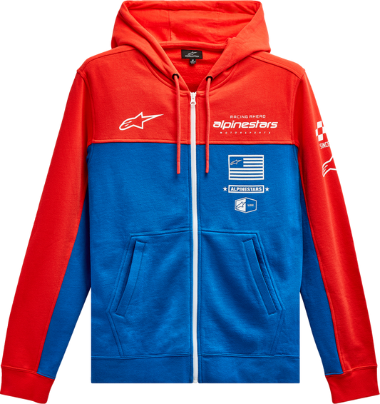 ALPINESTARS H Block Hoodie - Warm Red/Bright Blue - Medium 1213510703171M