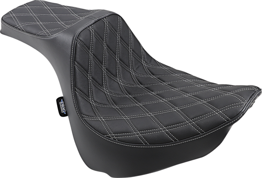 DRAG SPECIALTIES Predator III Seat - Double Diamond - Silver Stitched - FXFB/S '18-'22 FIT FLSTN W/O LUGG RACK 0802-1073