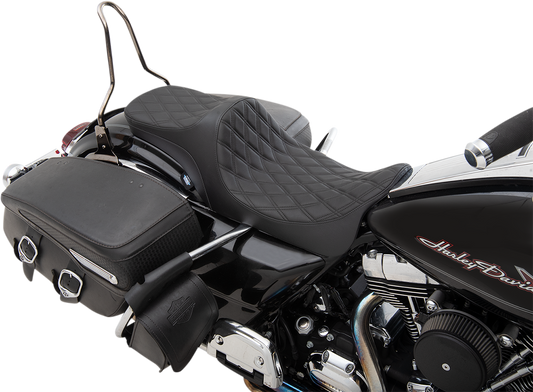 DRAG SPECIALTIES Predator III 2-Up Seat - Double Diamond - Black Thread 0801-1304