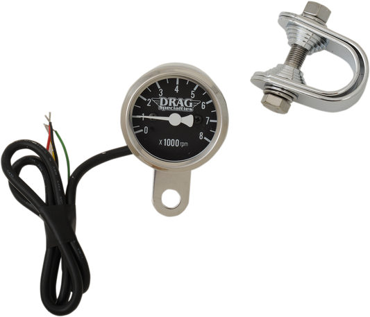 DRAG SPECIALTIES Electronic Mini Tachometer - Steel Housing - LED Illuminated Black Face - 1-7/8" 21-6962NUDS