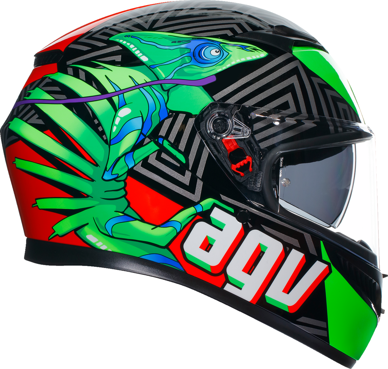 AGV K3 Helmet - Kamaleon - Black/Red/Green - 2XL 21183810040132X