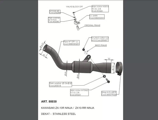 LEOVINCE Cat Eliminator Link Pipe Ninja ZX-10R /RR 2021-2025  80030