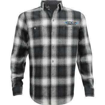 THROTTLE THREADS Drag Specialties Flannel 25 Shirt - Black/Gray - XL DRG33ST61GYXR