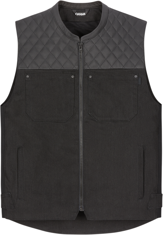 ICON Chamonix Denim Vest - Black - 3XL 2830-0557