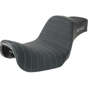 SLYFOX Highnoon Seat - Vinyl - Classic Stitch - Silver Logo - FXD '96-'03 4703B-SlyFox
