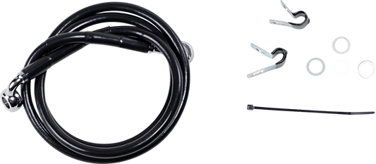 DRAG SPECIALTIES Brake Line - Front (Upper) - Black 640210-BLK
