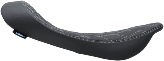DRAG SPECIALTIES Low Solo Seat - Double Diamond - Silver Stitch 0801-1156