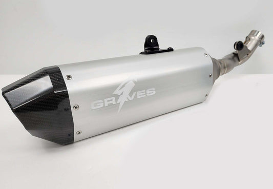 Graves MotorSports Honda CRF450RL / L / X  2019-2024 Aluminum - Silver Exhaust EXH-19C4X-SOA