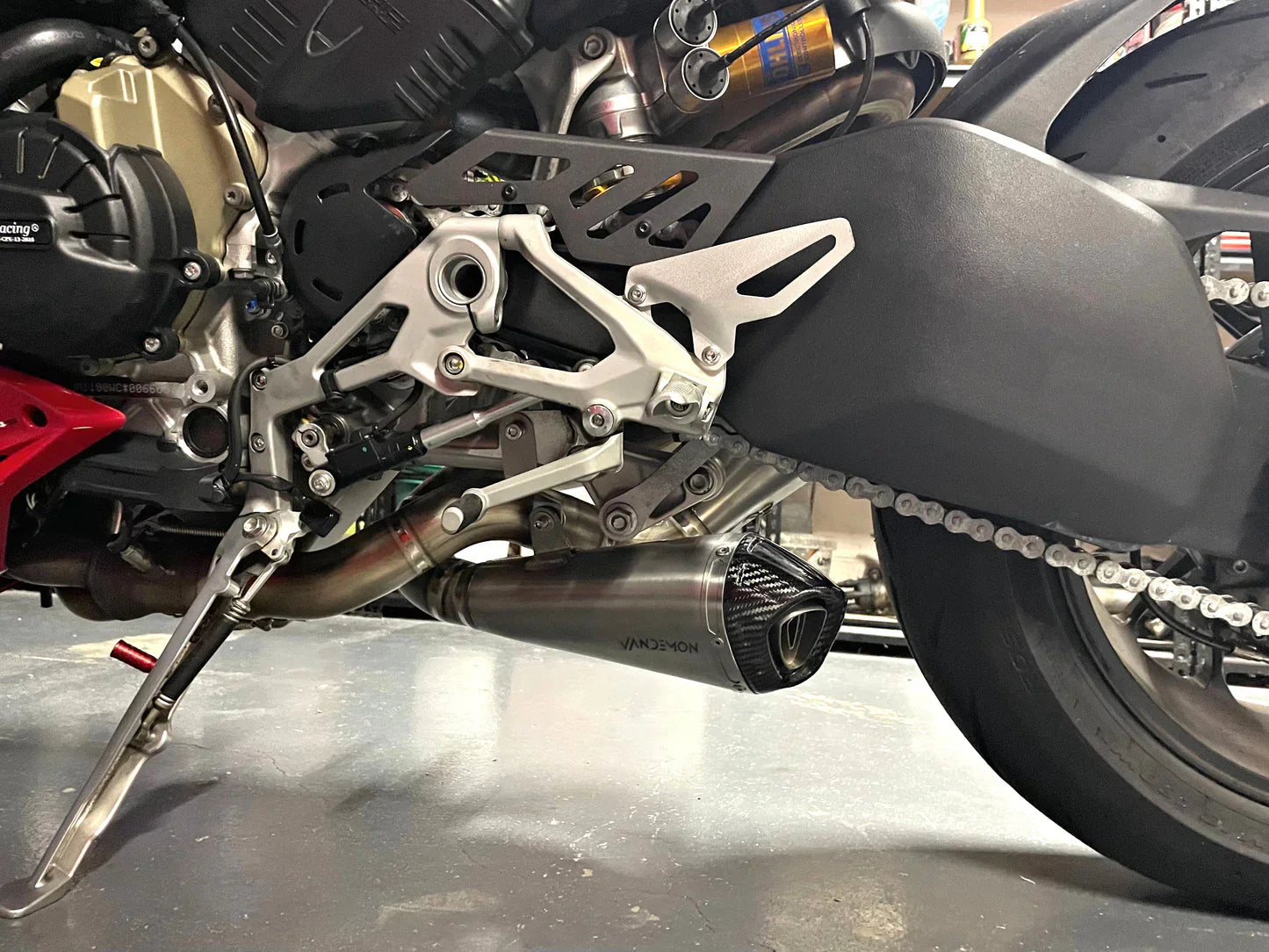 Vandemon  Ducati Panigale & Streetfighter V4S/V4R Vandemon All Titanium Slip-On 2018-24 DUCV4SFTIMUFLMB
