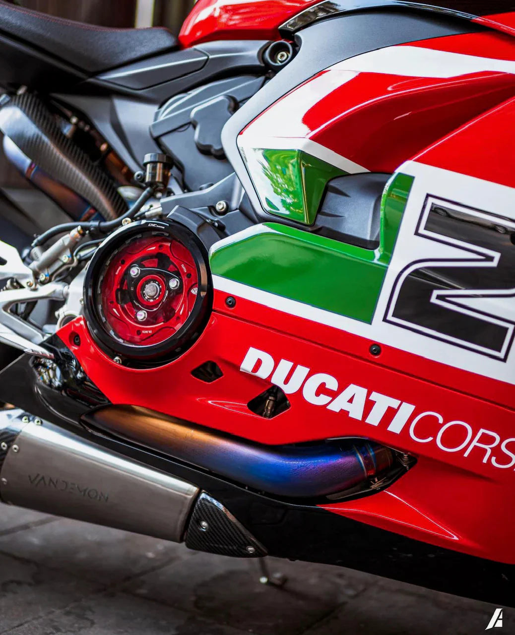 Vandemon Ducati V2 Panigale & Streetfighter Titanium Low Mount Exhaust System 2020-24 DUCV2TIEXHSBELA